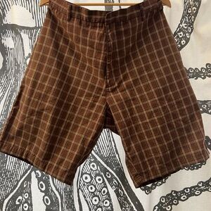 Stussy Men's Brown Plaid Shorts
